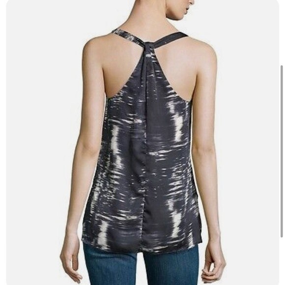 BCBGMaxAzria Open Twisted Racerback Womens Edita Black White Top size XS - Picture 2 of 8